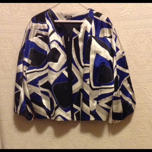 Beautiful blue/white print jacket - Picture 1 of 2